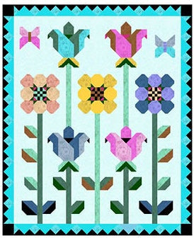 PRE-Order Anna Maria Textiles- Gentle Rendering- Blue Quilt Kit featuring Gentle Rendering- April 2027