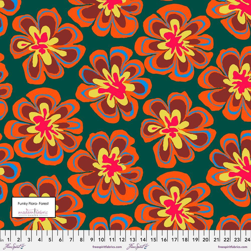 Kaffe Fassett February 2023 Collective- Brandon Mably- Funky Flora- PWBM011.FOREST- Half Yard