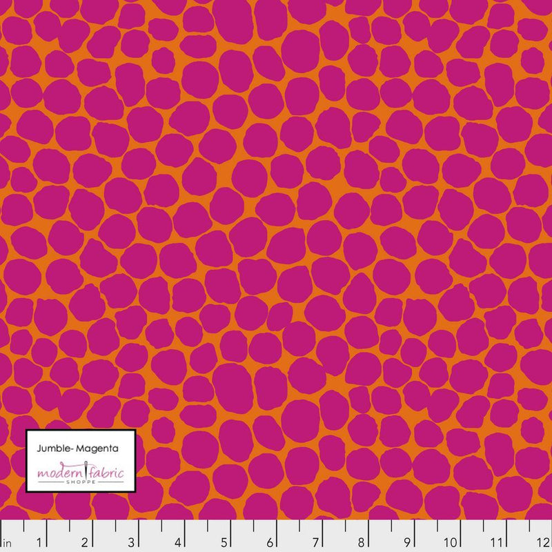 Kaffe Fassett Collective Fabric- Brandon Mably- Jumble PWBM053.MAGENTA- Half Yard