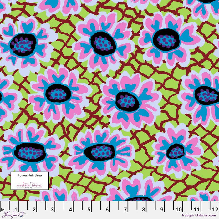 Kaffe Fassett February 2023 Collective- Brandon Mably- Flower Net- PWBM081.LIME- Half Yard