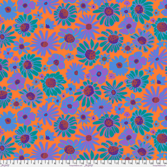 Kaffe Fassett August 2024 Collective-Bloomers- PWBM093.ORANGE- Half Yard
