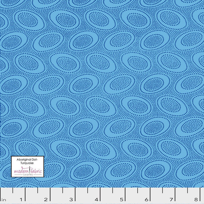 Kaffe Fassett Collective- Aboriginal Dot PWGP071.TURQUOISE- Half Yard