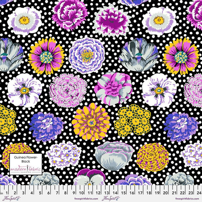 Kaffe Fassett August 2022 Collective- Big Blooms PWGP091.BLACK- Half Yard