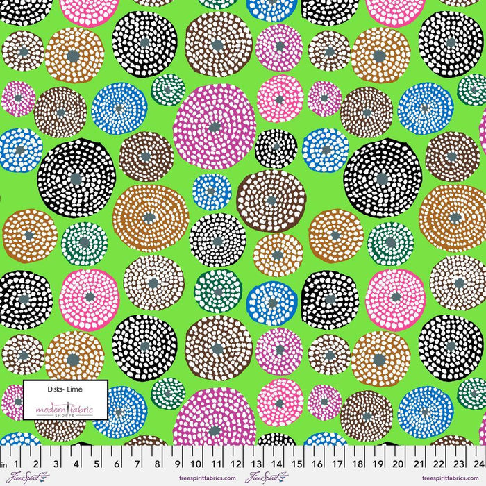 Kaffe Fassett February 2023 Collective- Disks- PWGP193.LIME- Half Yard