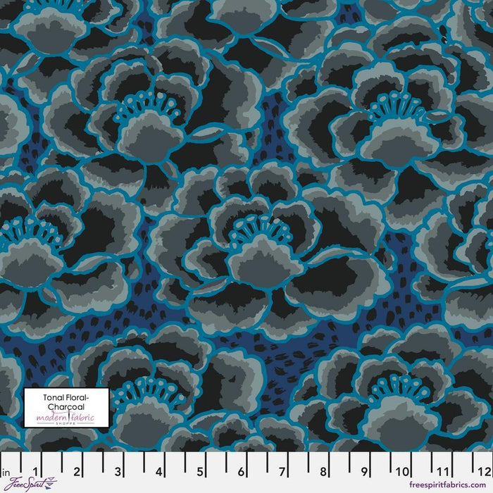 Kaffe Fassett February 2023 Collective- Tonal Floral- PWGP197.CHARCOAL- Half Yard