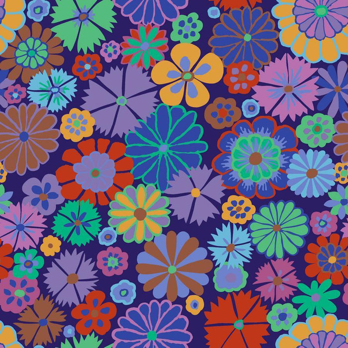Kaffe Fassett August 2024 Collective- Folk Flower- PWGP204.PURPLE- Half Yard