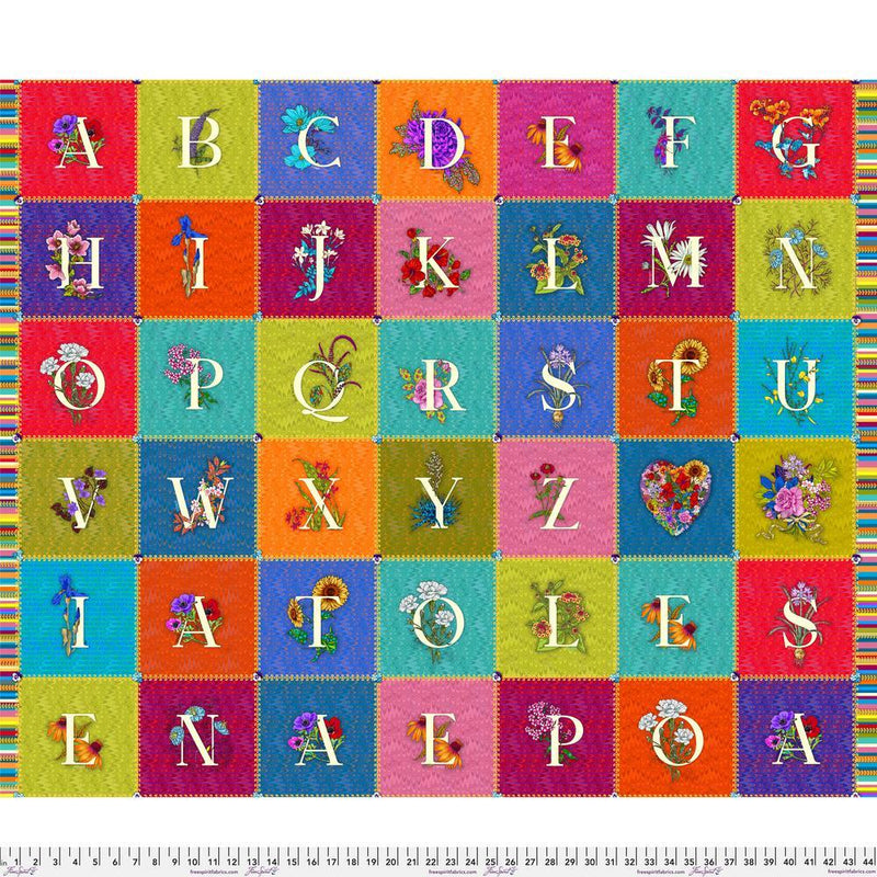 Language of Flowers by Odile Bailloeul- Alphabet Panel PWOB099.PANEL - Half Yard