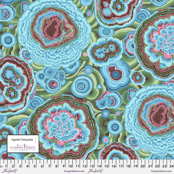 Kaffe Fassett February 2022 Collective-Philip Jacob- Agate PWPJ106.TURQUOISE- Half Yard