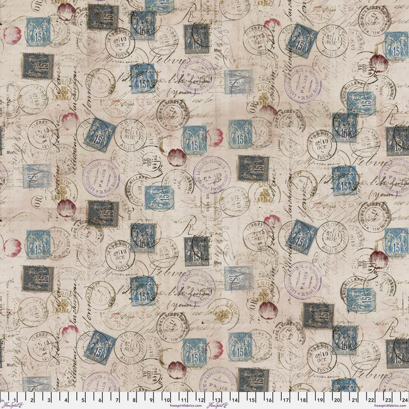 Tim Holtz- Electric Elements- Correspondence PWTH021.TAUPE- Half Yard