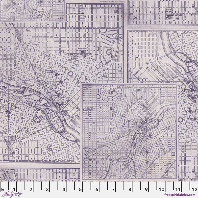 Tim Holtz- Eclectic Elements Palette- Purple Map PWTH303.PURPLE- Half Yard- July 2025