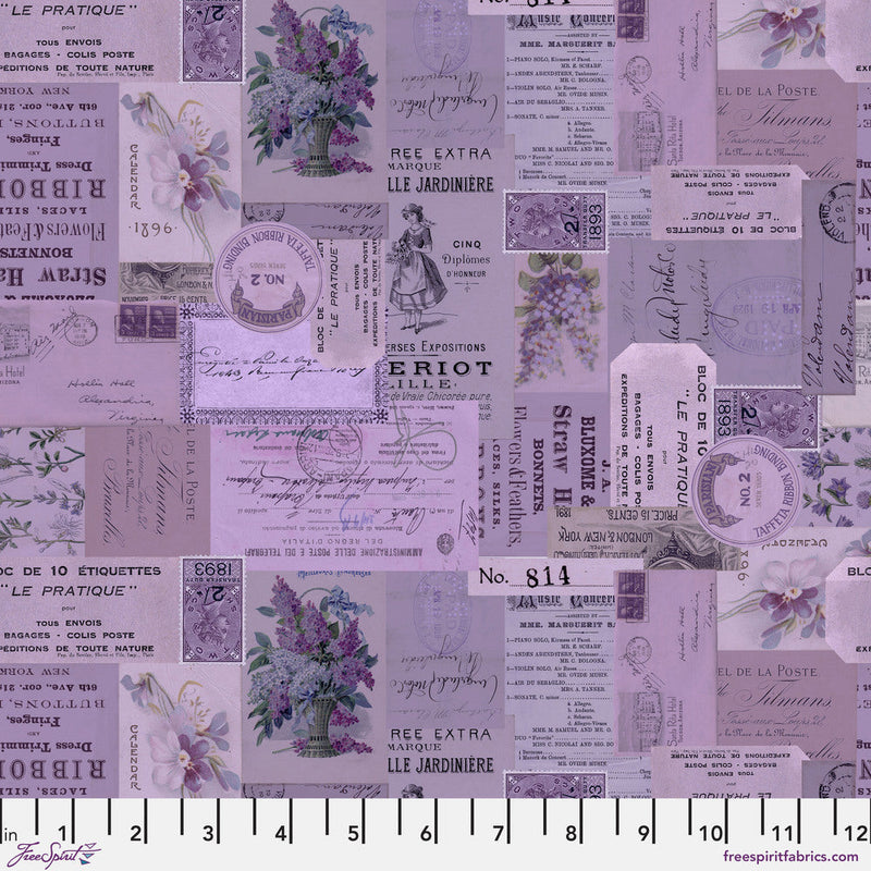 Tim Holtz- Eclectic Elements Palette- Purple Ephemera PWTH305.PURPLE- Half Yard- July 2025
