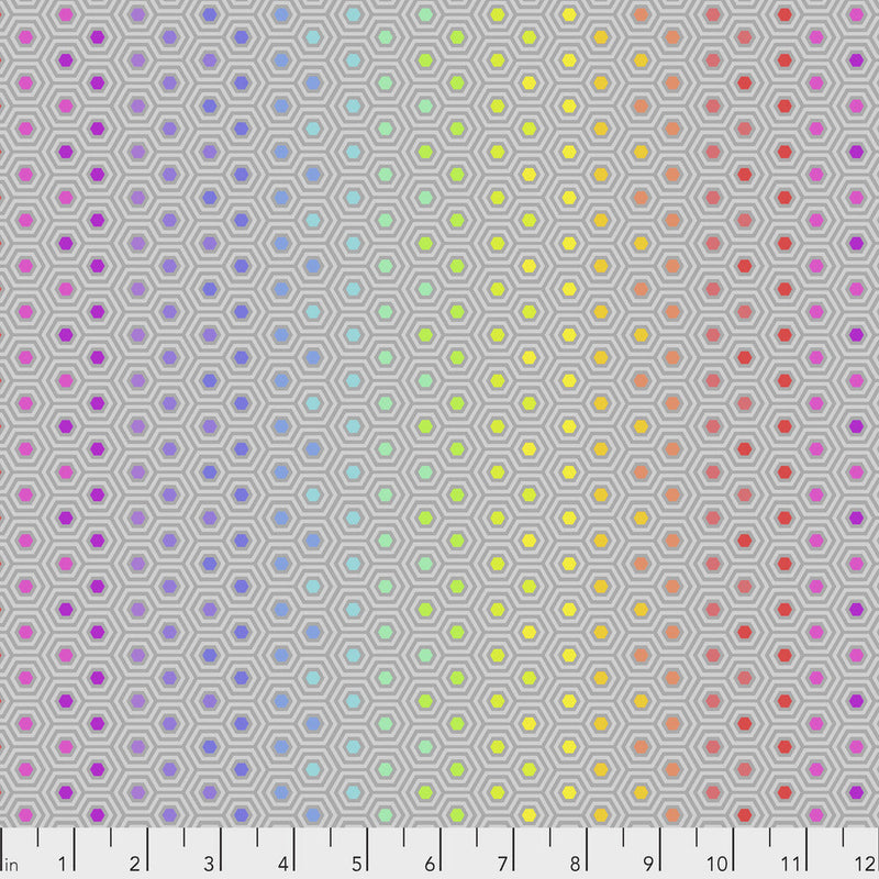 Tula Pink- True Colors Hexy Rainbow- PWTP151.DOVE- Half Yard