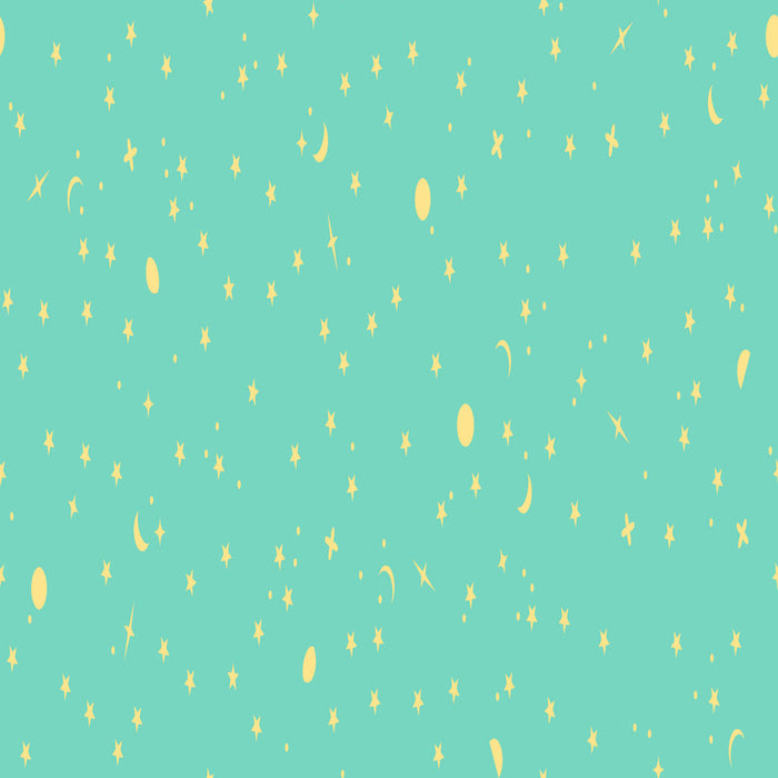 Tula Pink True Colors 2025- Space Sprinkles PWTP254.SEAGLASS- Half Yard- April 2025