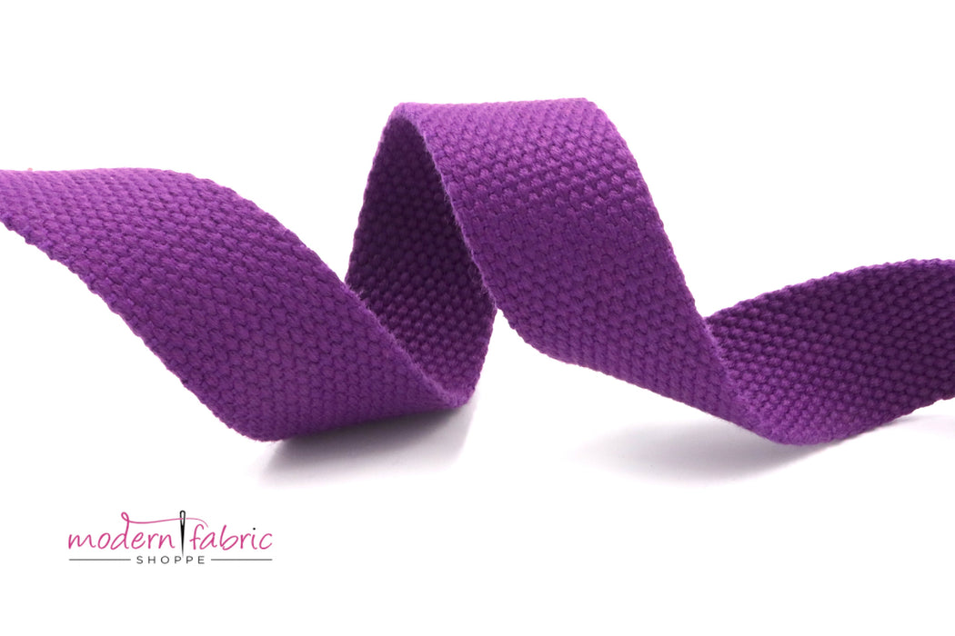 Purple Cotton 1 inch (25mm) width Webbing- by the yard