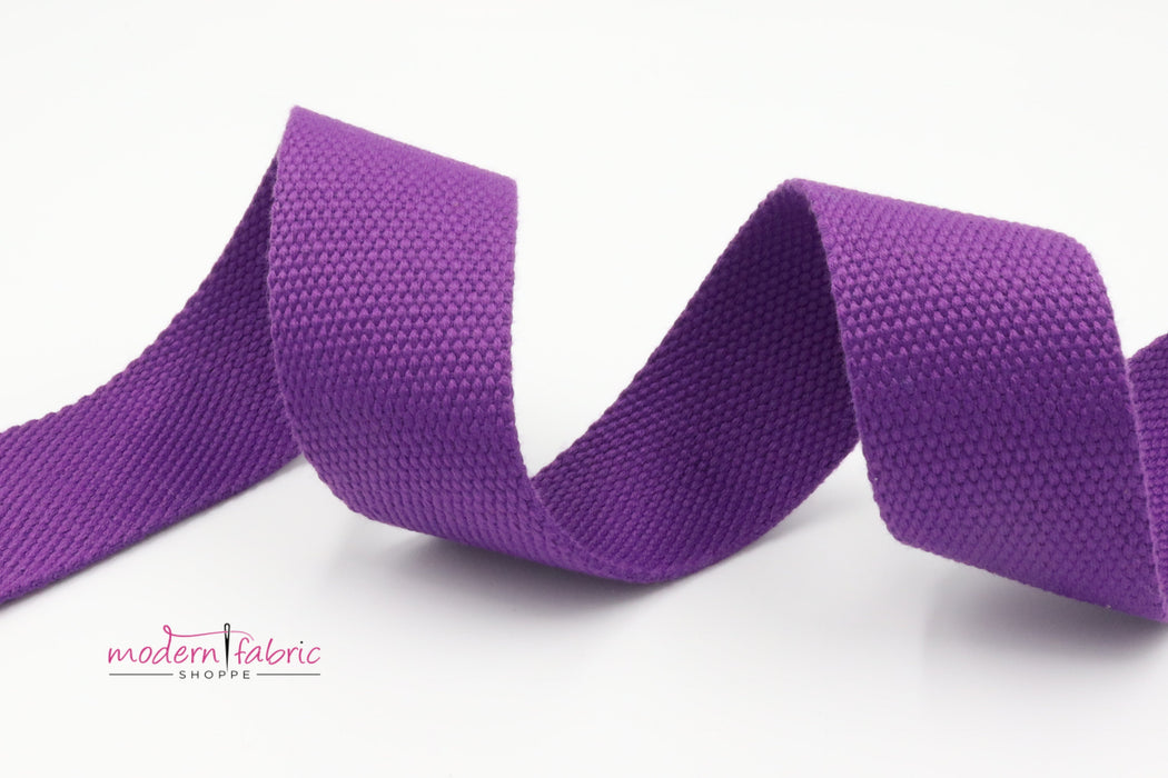 Purple Cotton 1 1/2 inch (38mm) width Webbing- by the yard