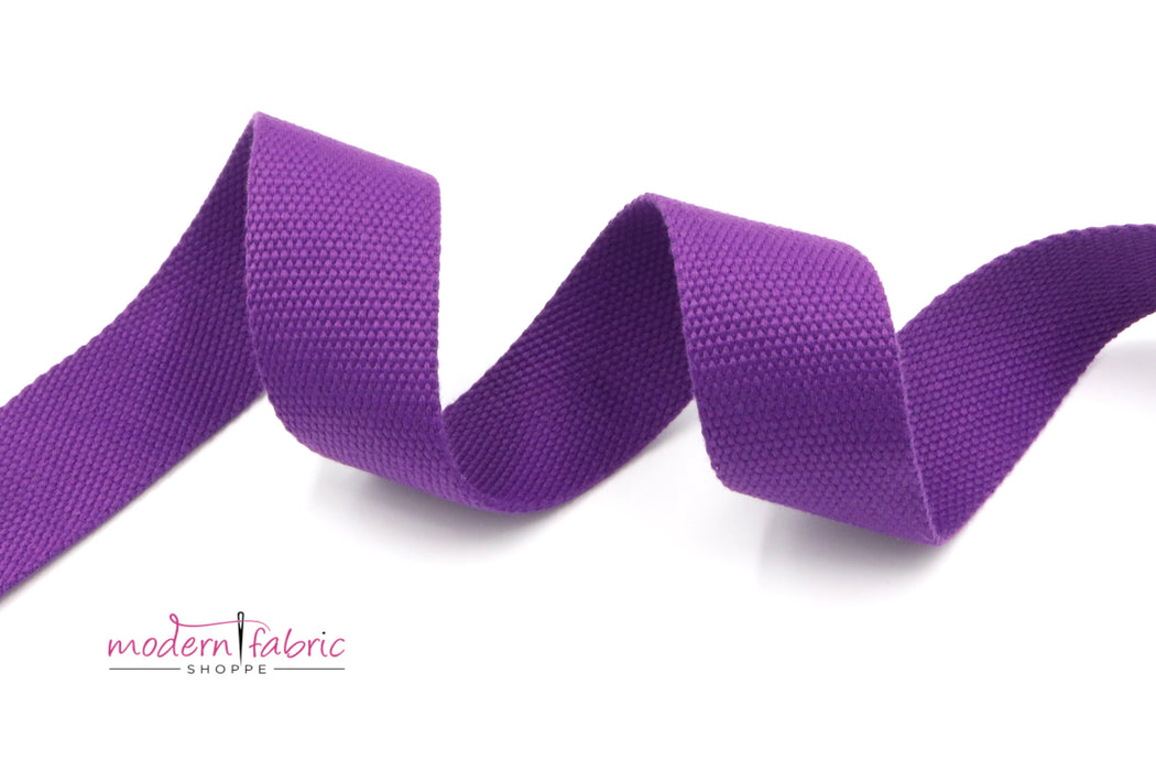 Purple Cotton 1 1/2 inch (38mm) width Webbing- by the yard