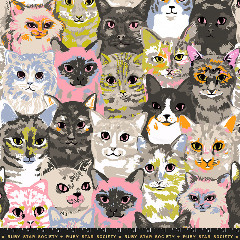 PRE-ORDER Oops All Cats by Sarah Watts- RS 2146 11- Sandbox- Half Yard- May 2027