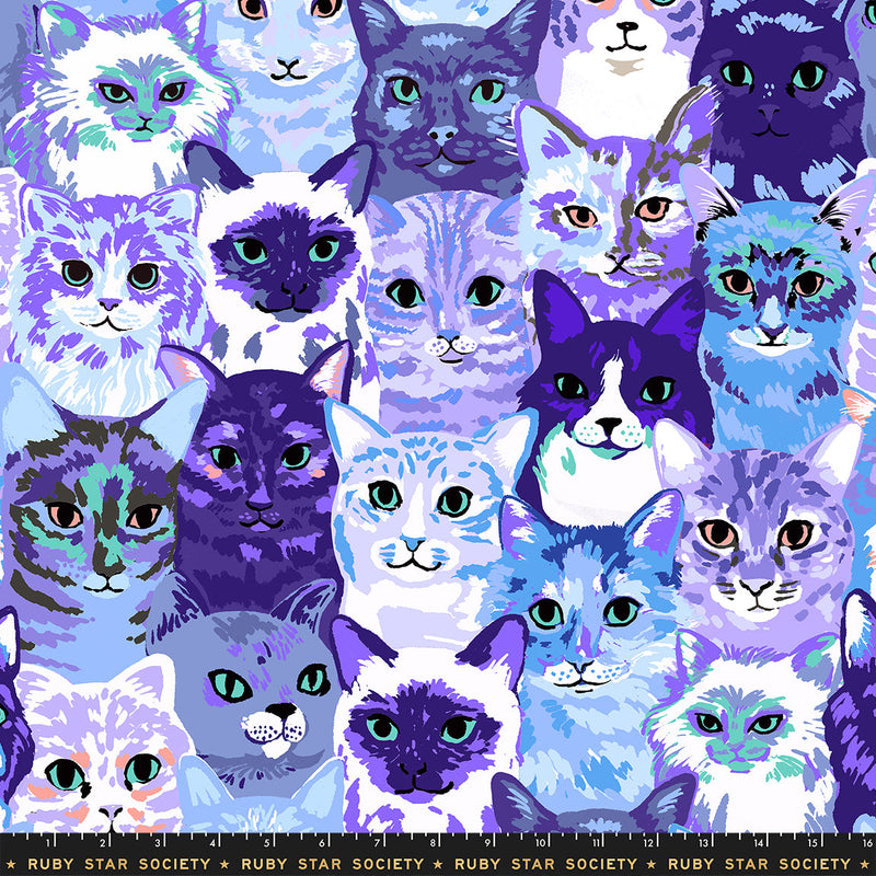 PRE-ORDER Oops All Cats by Sarah Watts- RS 2146 13 - Blue- Half Yard- May 2027