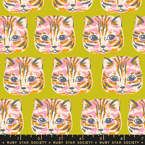 PRE-ORDER Oops All Cats by Sarah Watts- RS 2147 15 - Pistachio- Half Yard- May 2027