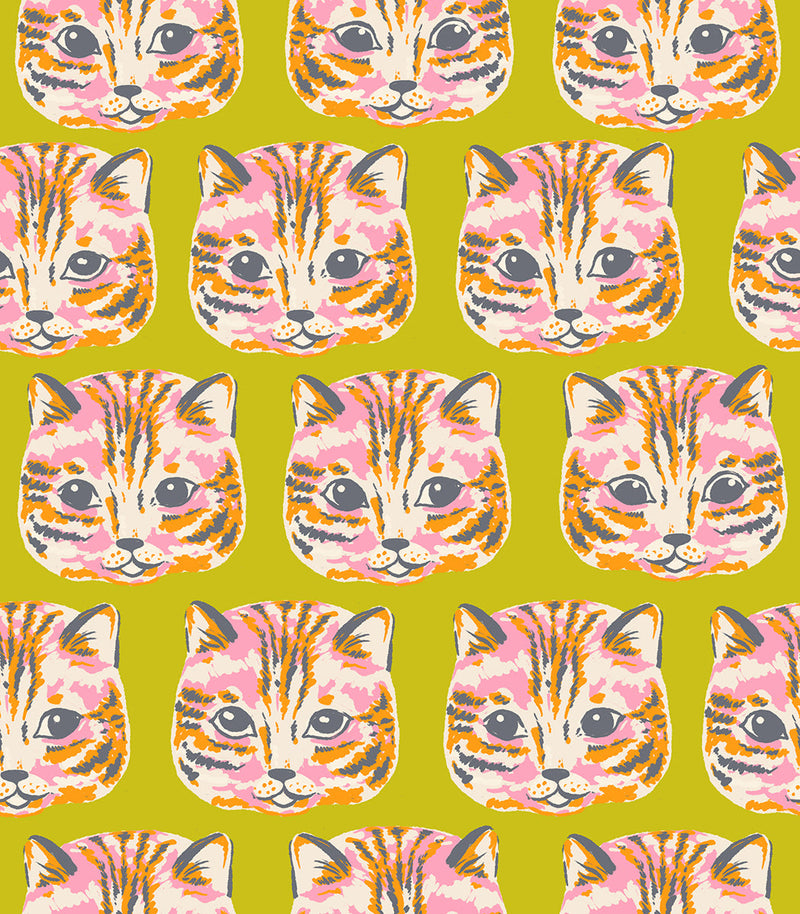 PRE-ORDER Oops All Cats by Sarah Watts- RS 2147 15 - Pistachio- Half Yard- May 2027