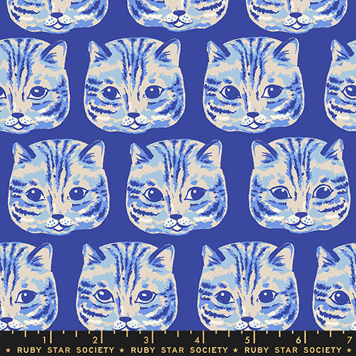 PRE-ORDER Oops All Cats by Sarah Watts- RS 2147 18 - Blue Ribbon- Half Yard- May 2027