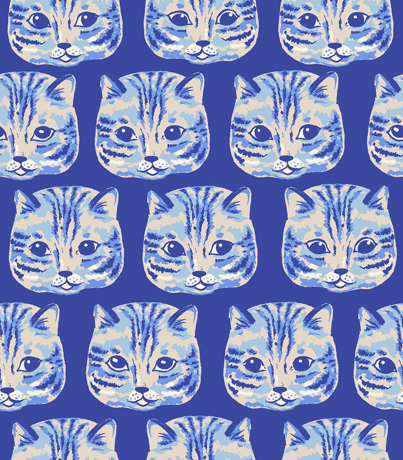 PRE-ORDER Oops All Cats by Sarah Watts- RS 2147 18 - Blue Ribbon- Half Yard- May 2027