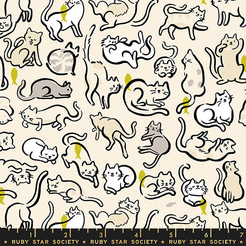 PRE-ORDER Oops All Cats by Sarah Watts- RS 2149 12 - Pistachio- Half Yard- May 2027