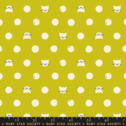PRE-ORDER Oops All Cats by Sarah Watts- RS 2151 11 - Pistachio- Half Yard- May 2027
