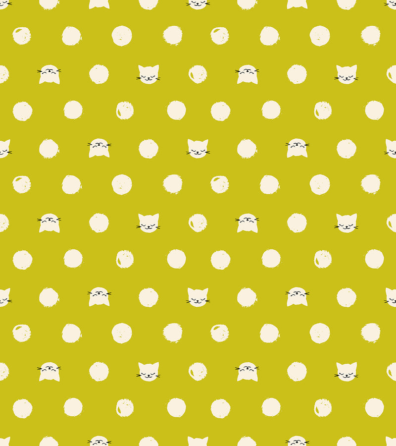 PRE-ORDER Oops All Cats by Sarah Watts- RS 2151 11 - Pistachio- Half Yard- May 2027
