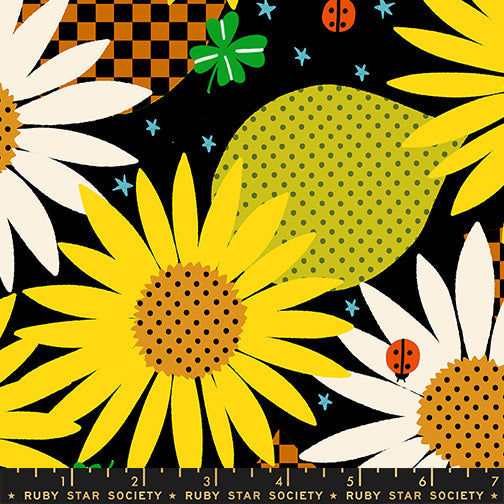 PRE-Order Daisy Days by Alexia Marcella Abegg- RS 4174 17 Black- Half Yard- April 2027