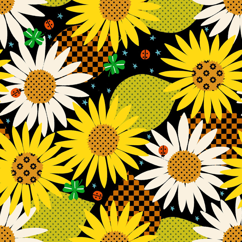PRE-Order Daisy Days by Alexia Marcella Abegg- RS 4174 17 Black- Half Yard- April 2027