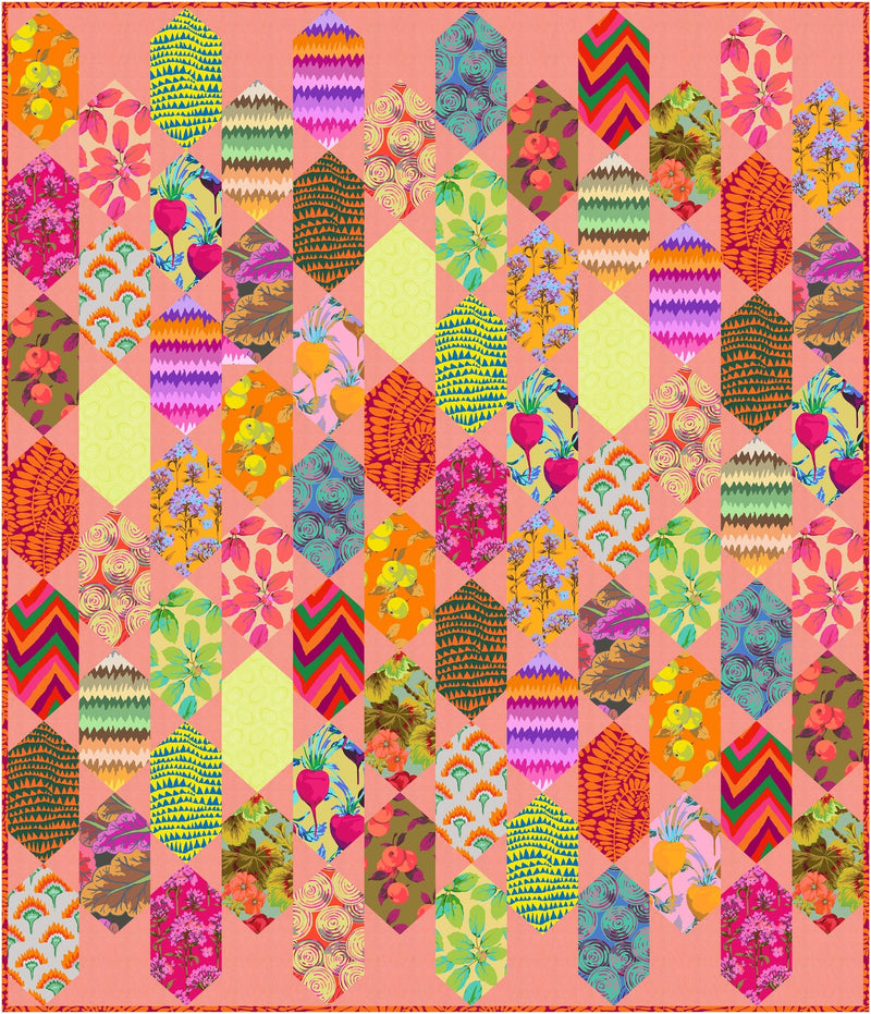 PRE-ORDER Kaffe Fassett- Rain Chain Quilt Kit- Warm- February 2027
