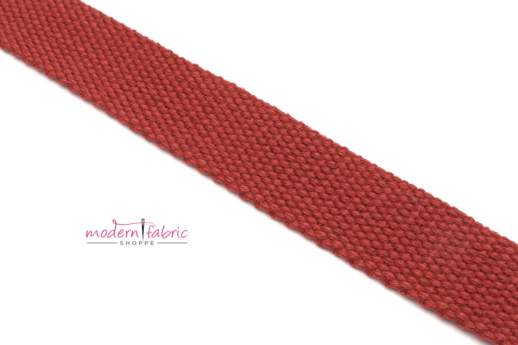 Red Cotton 1 inch (25mm) width Webbing- by the yard