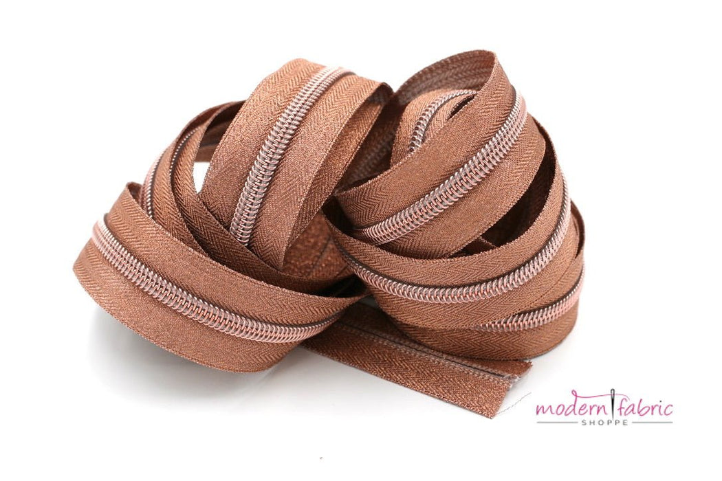 Metallic Rose Gold - #5 Rose Gold Nylon Coil Zipper Tape