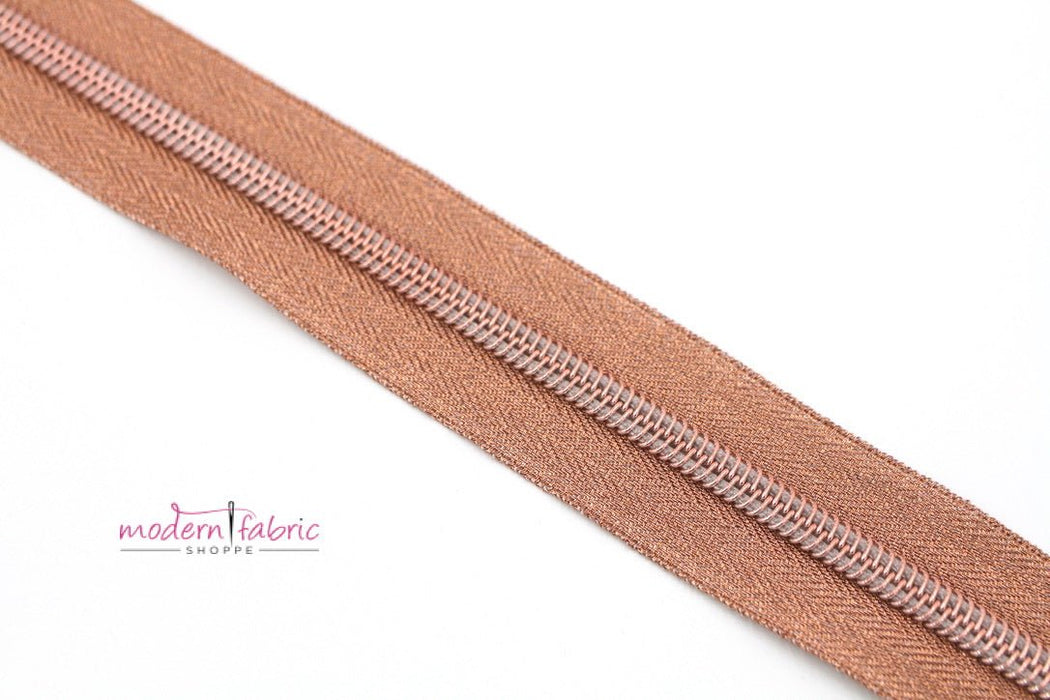 Metallic Rose Gold - #5 Rose Gold Nylon Coil Zipper Tape