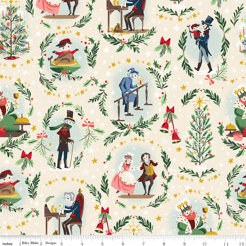 PRE-Order Carol by Jill Howarth- Keep Christmas Well  SC19050 Ivory- Half Yard- May 2027