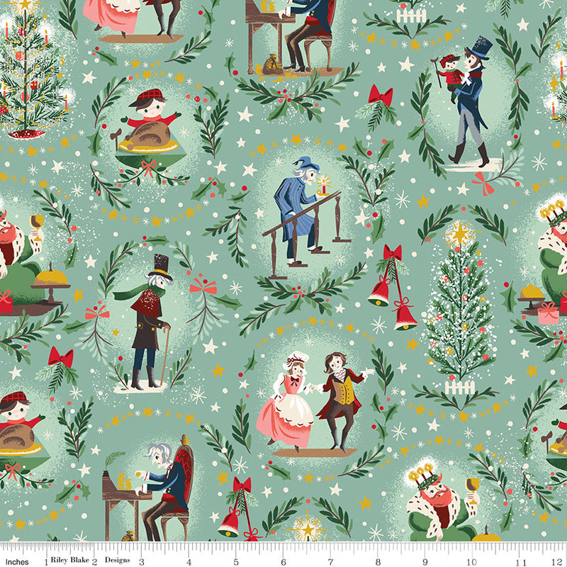 PRE-Order Carol by Jill Howarth- Keep Christmas Well  SC19050 Pistachio- Half Yard- May 2027