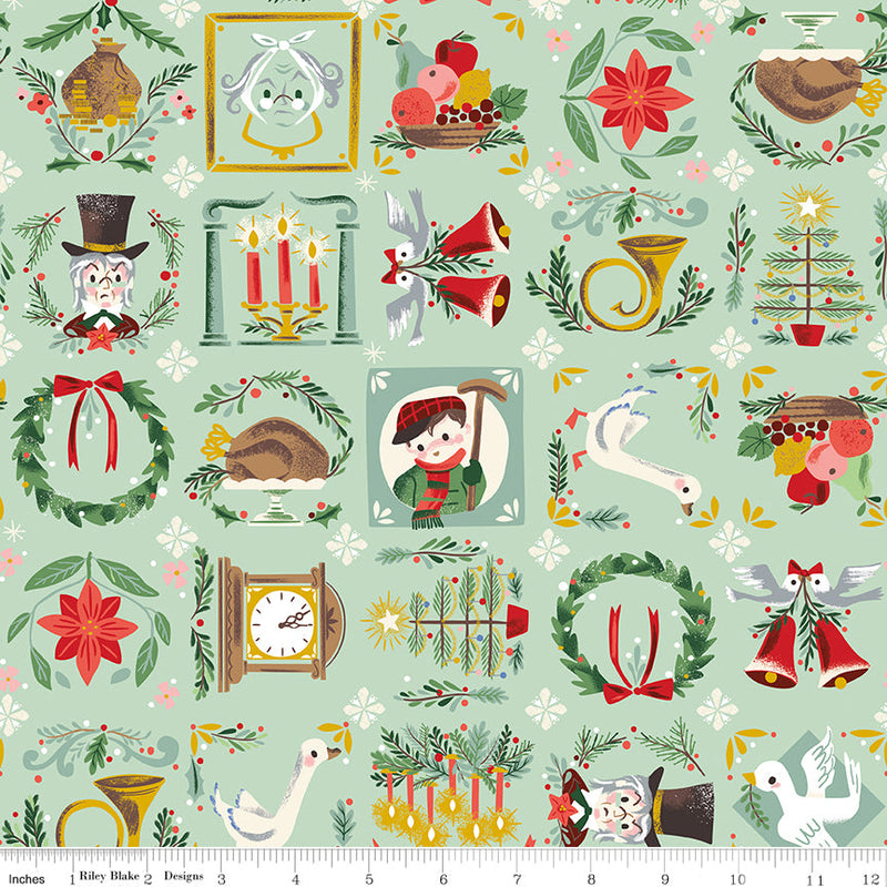 PRE-Order Carol by Jill Howarth- Bless Us SC19051 Mint- Half Yard- May 2027