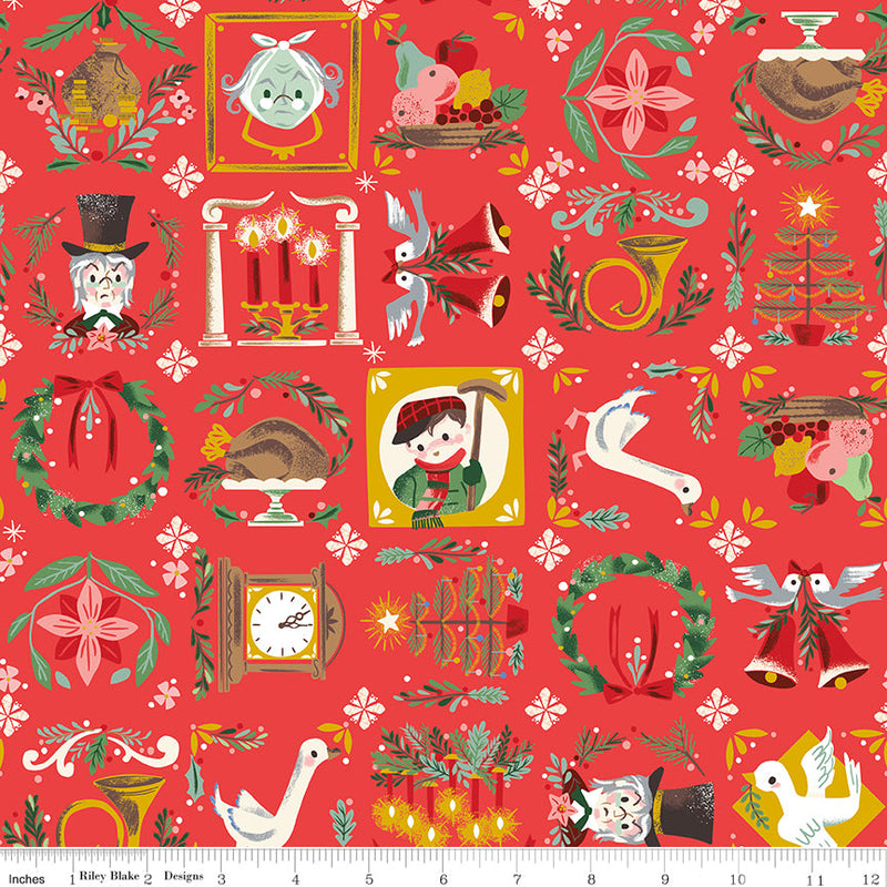 PRE-Order Carol by Jill Howarth- Bless Us SC19051 Red- Half Yard- May 2027