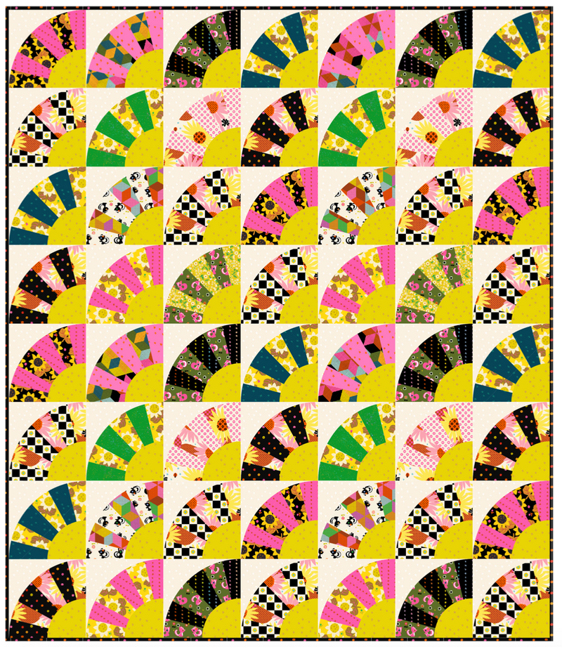 PRE-Order Alexia Marcelle Abegg- Blooming Fan Quilt Kit featuring Daisy Days- April 2027