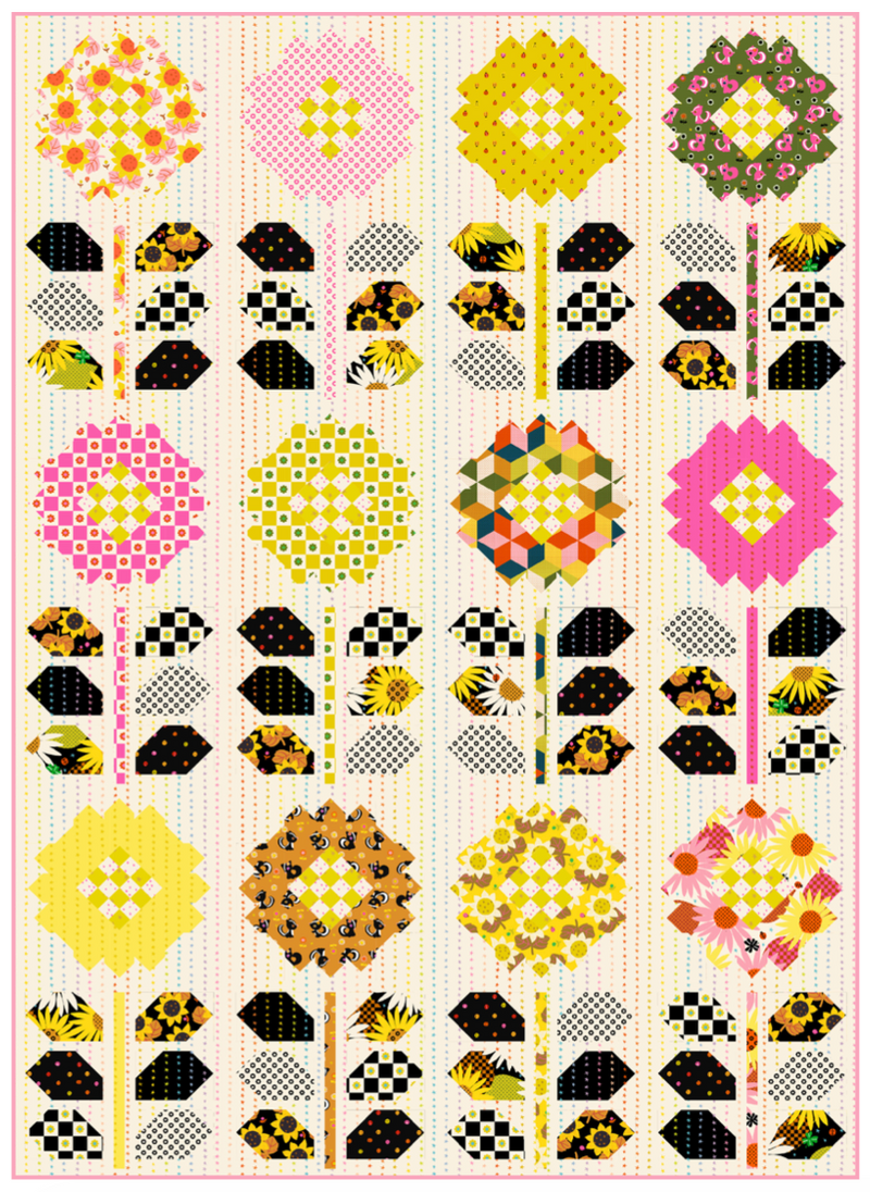 PRE-Order Alexia Marcelle Abegg- Petal Quilt Kit featuring Daisy Days- April 2027