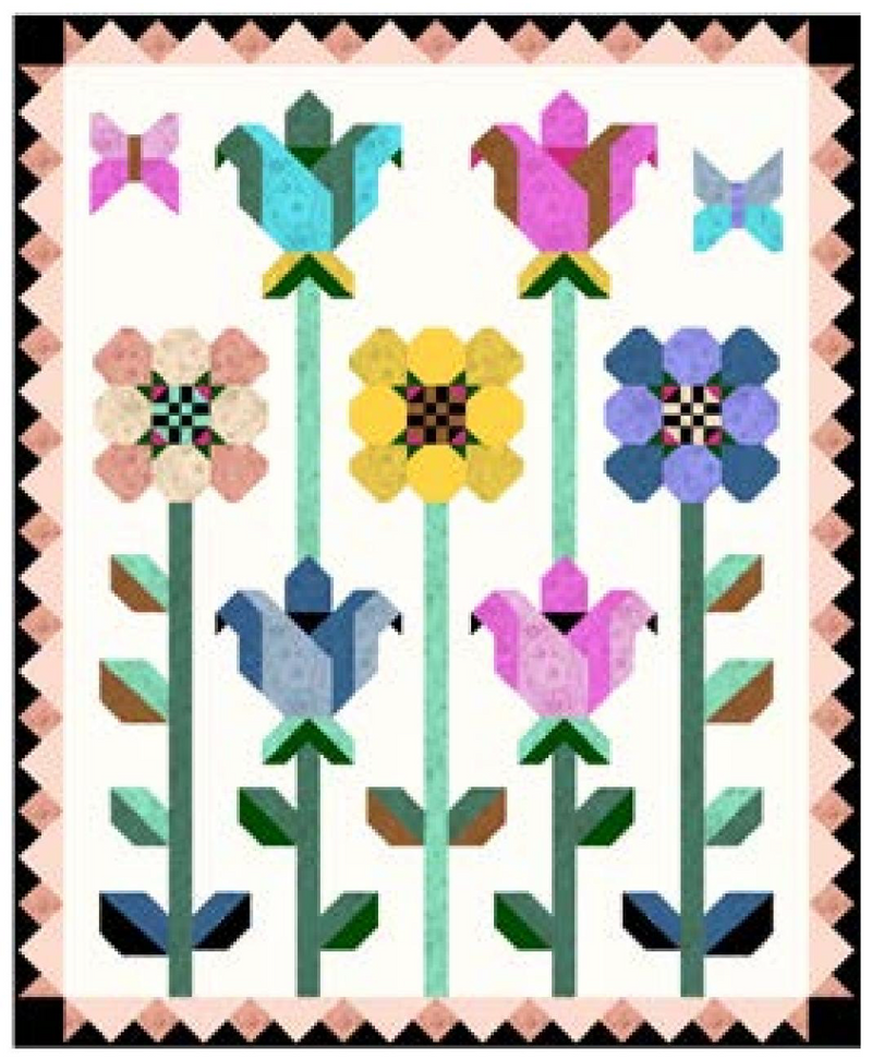 PRE-Order Anna Maria Textiles- Gentle Rendering- Rose Quilt Kit featuring Gentle Rendering- April 2027