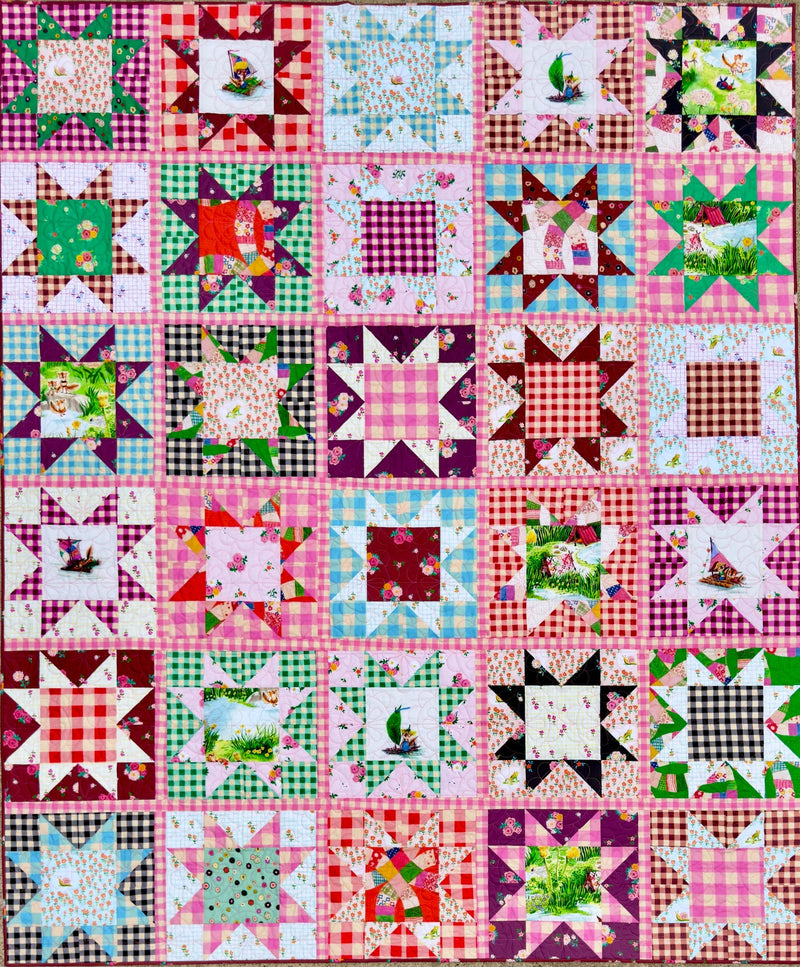 PRE-Order Heather Ross- Star Adventure Quilt Kit featuring Heather Ross Boat Race- March 2027