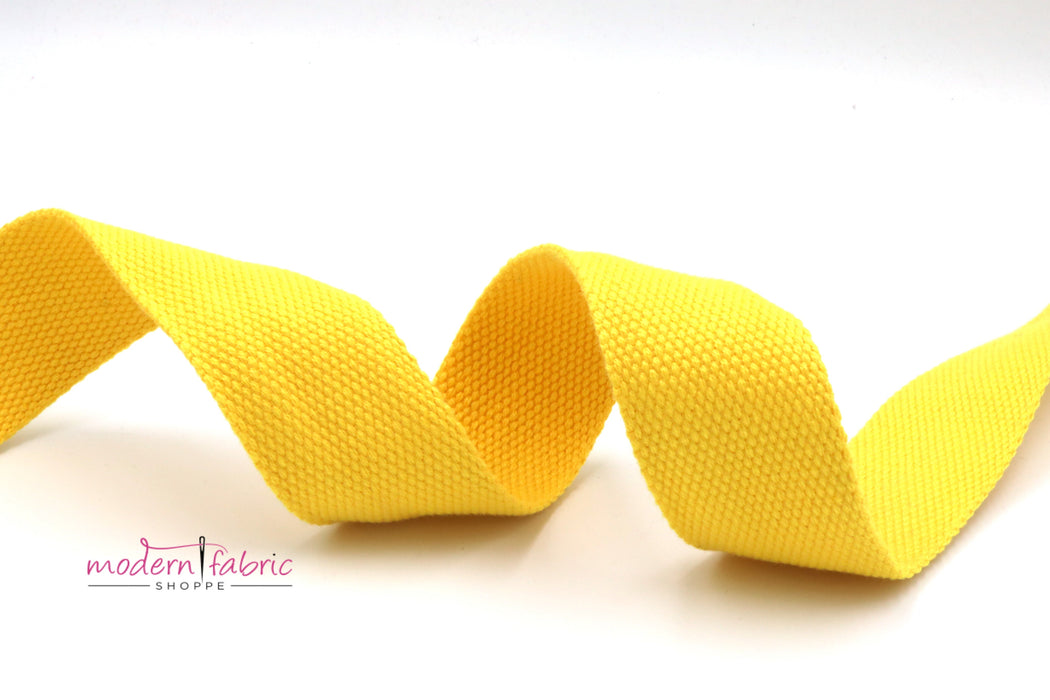 Yellow Cotton 1 1/2 inch (38mm) width Webbing- by the yard