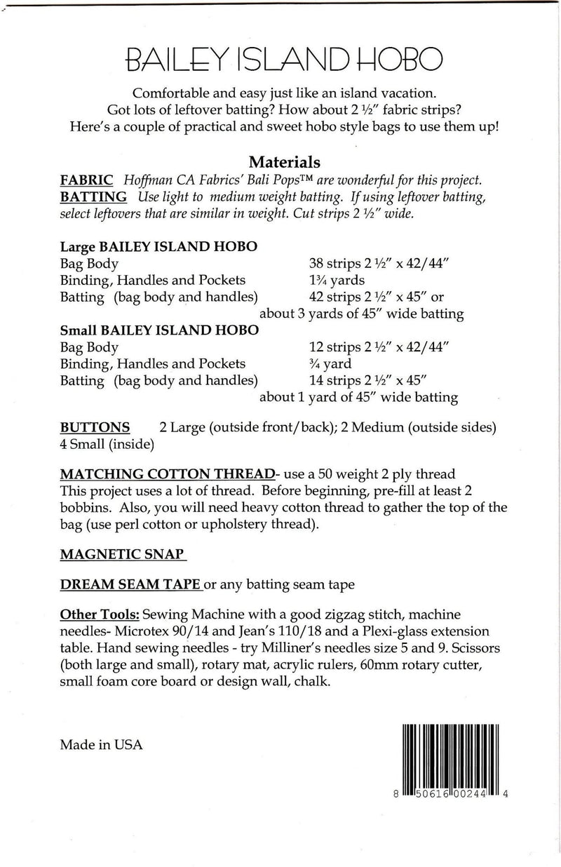 Aunties Two- Bailey Island Hobo Pattern - Modern Fabric Shoppe