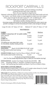 Aunties Two- Rockport Carryalls Pattern - Modern Fabric Shoppe