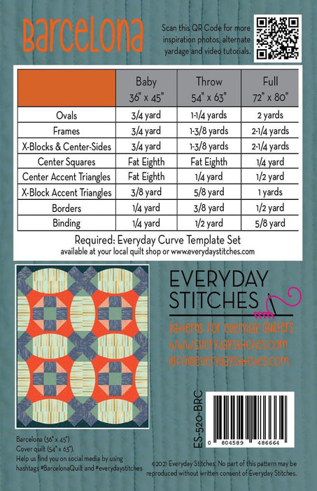 Barcelona Quilt Pattern by Everyday Stitches - Modern Fabric Shoppe