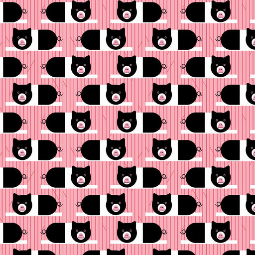 Best Friends by Charley Harper - Piggies Pink CH - 384 - Half Yard - Modern Fabric Shoppe