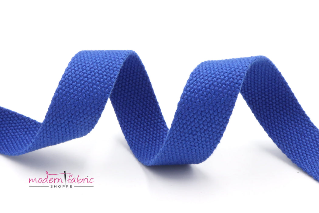 Blue Cotton 1 inch (25mm) width Webbing- by the yard