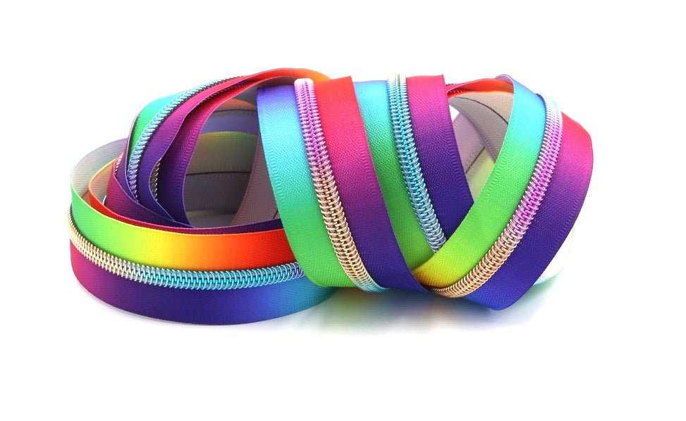 Bright Rainbow- #5 Rainbow Nylon Coil Zipper Tape - Modern Fabric Shoppe